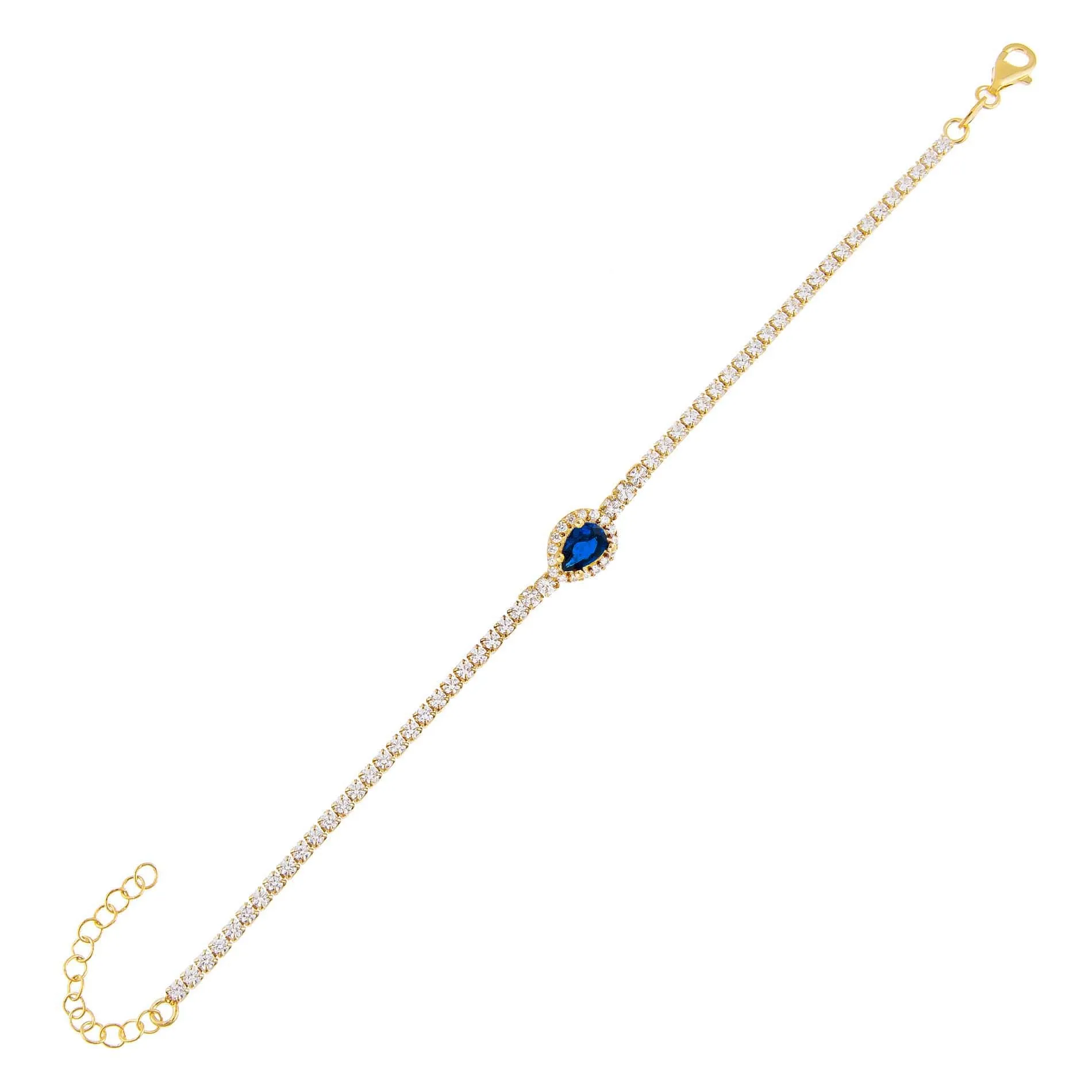 CZ Colored Illusion Teardrop Tennis Bracelet