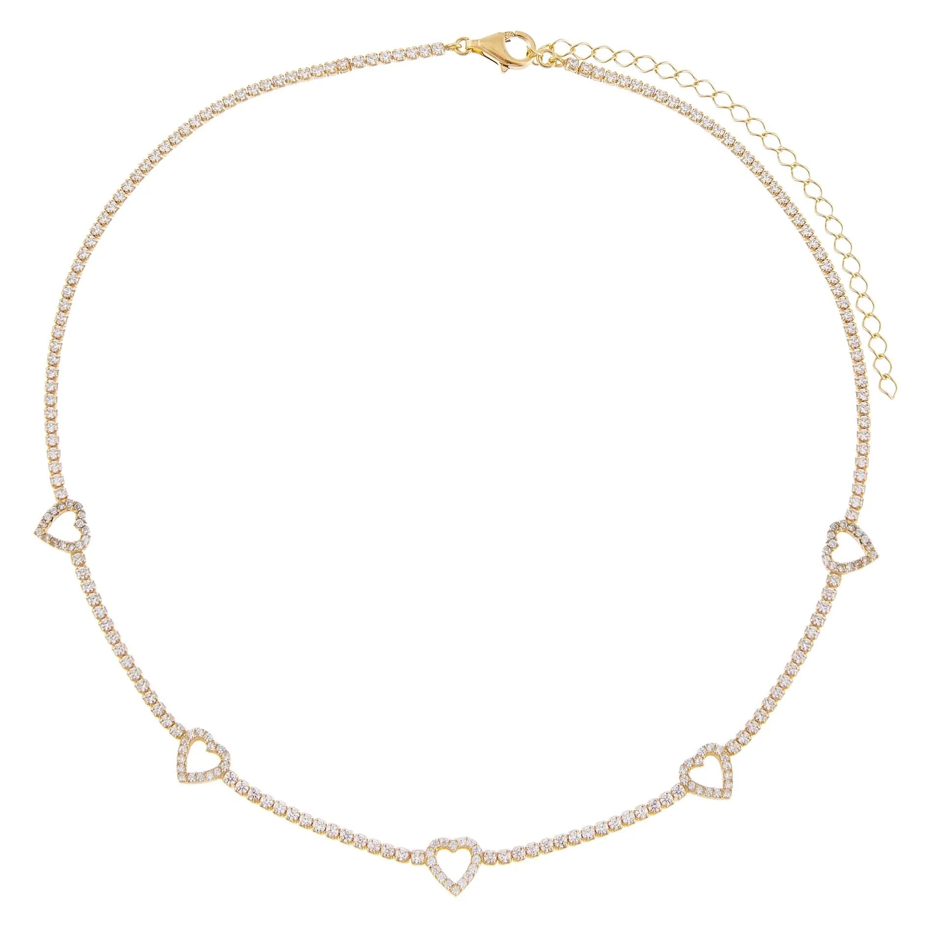 CZ Open Heart Tennis Choker