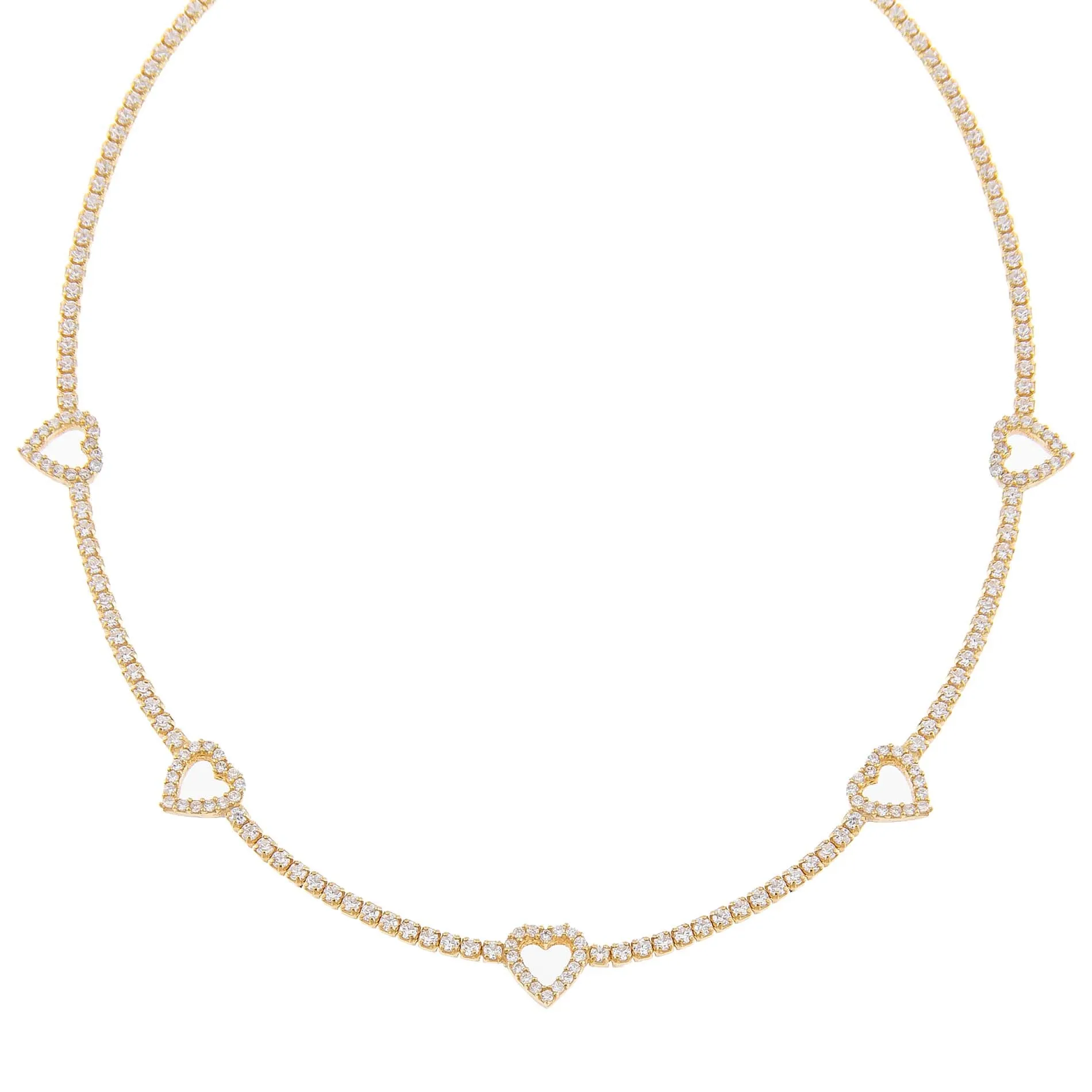 CZ Open Heart Tennis Choker