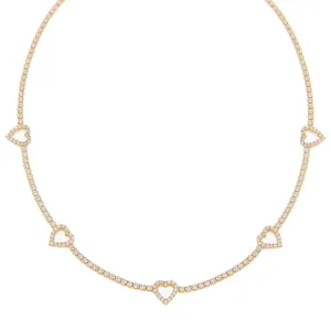 CZ Open Heart Tennis Choker