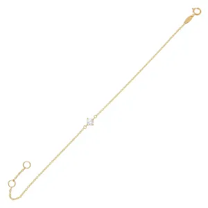 CZ Solitaire Bracelet 14K