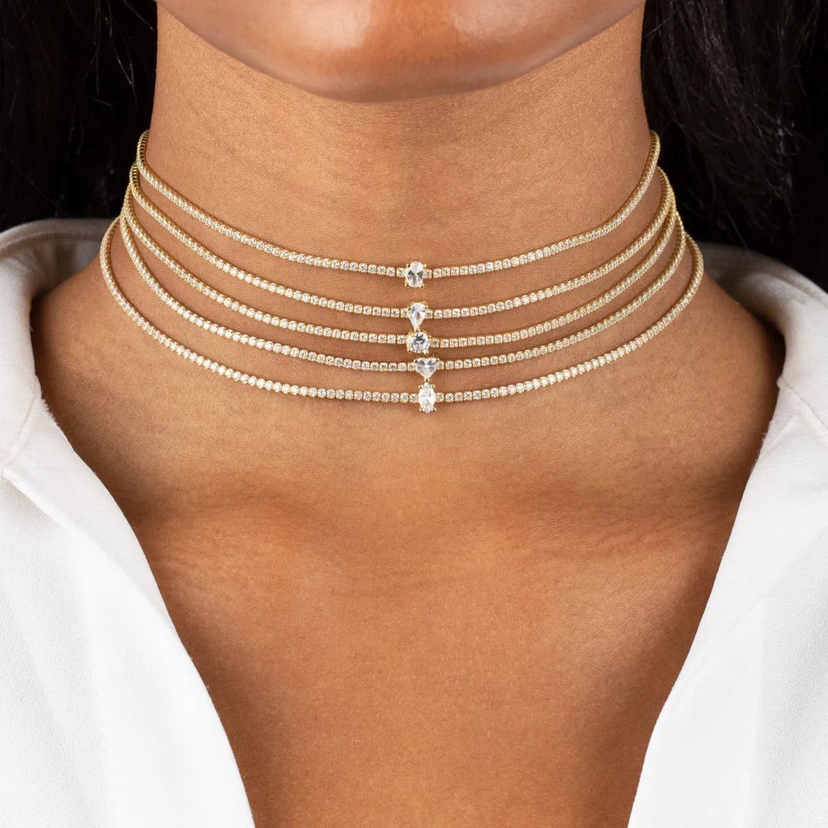 CZ Solitaire Tennis Choker