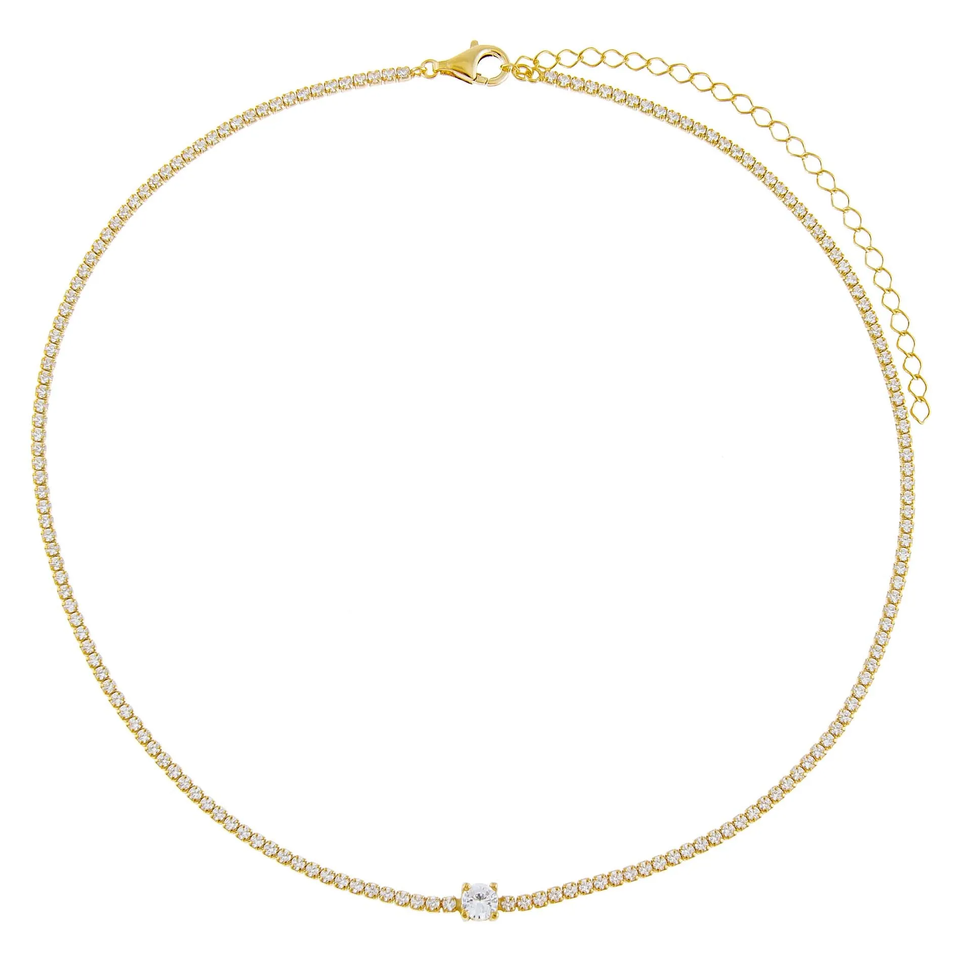 CZ Solitaire Tennis Choker