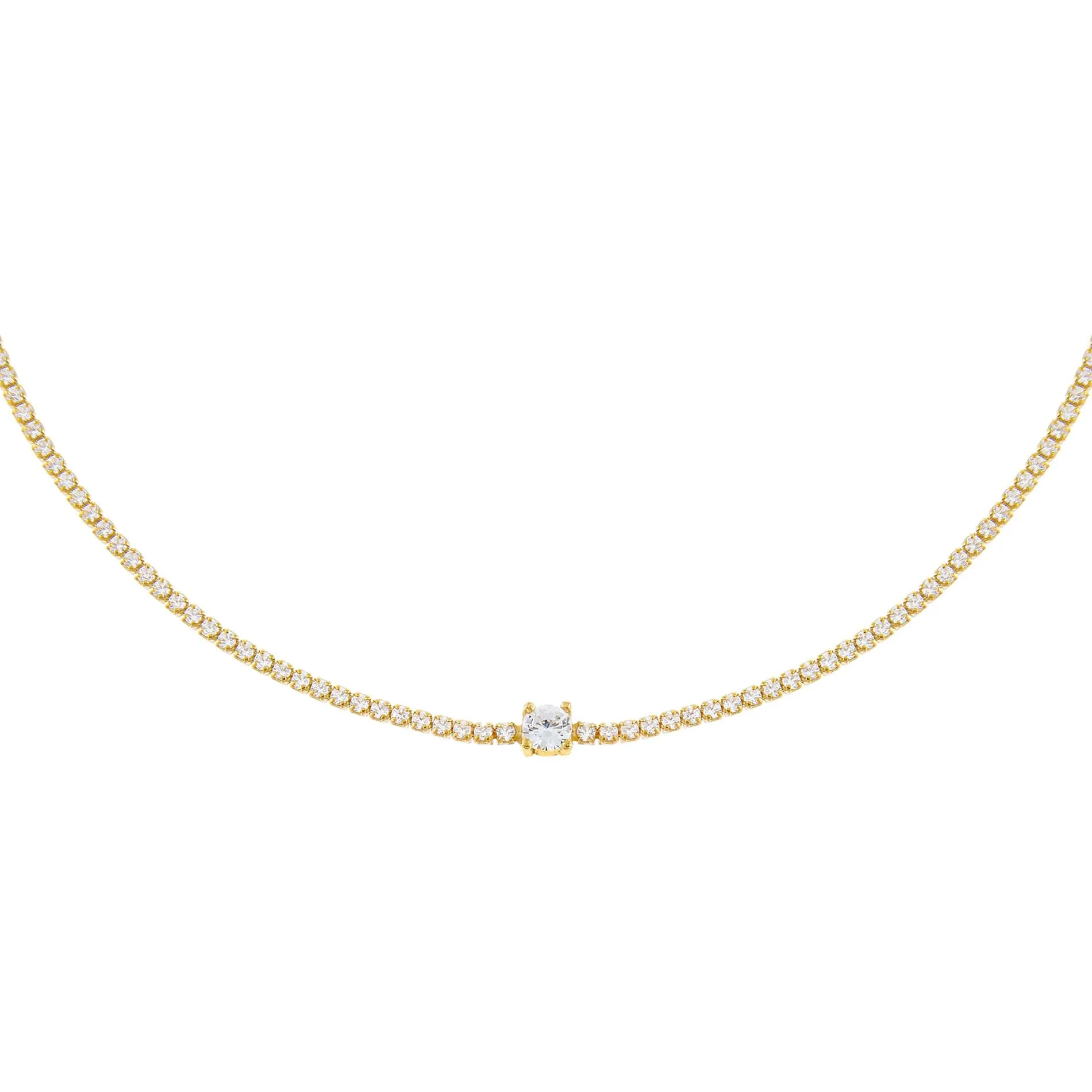 CZ Solitaire Tennis Choker