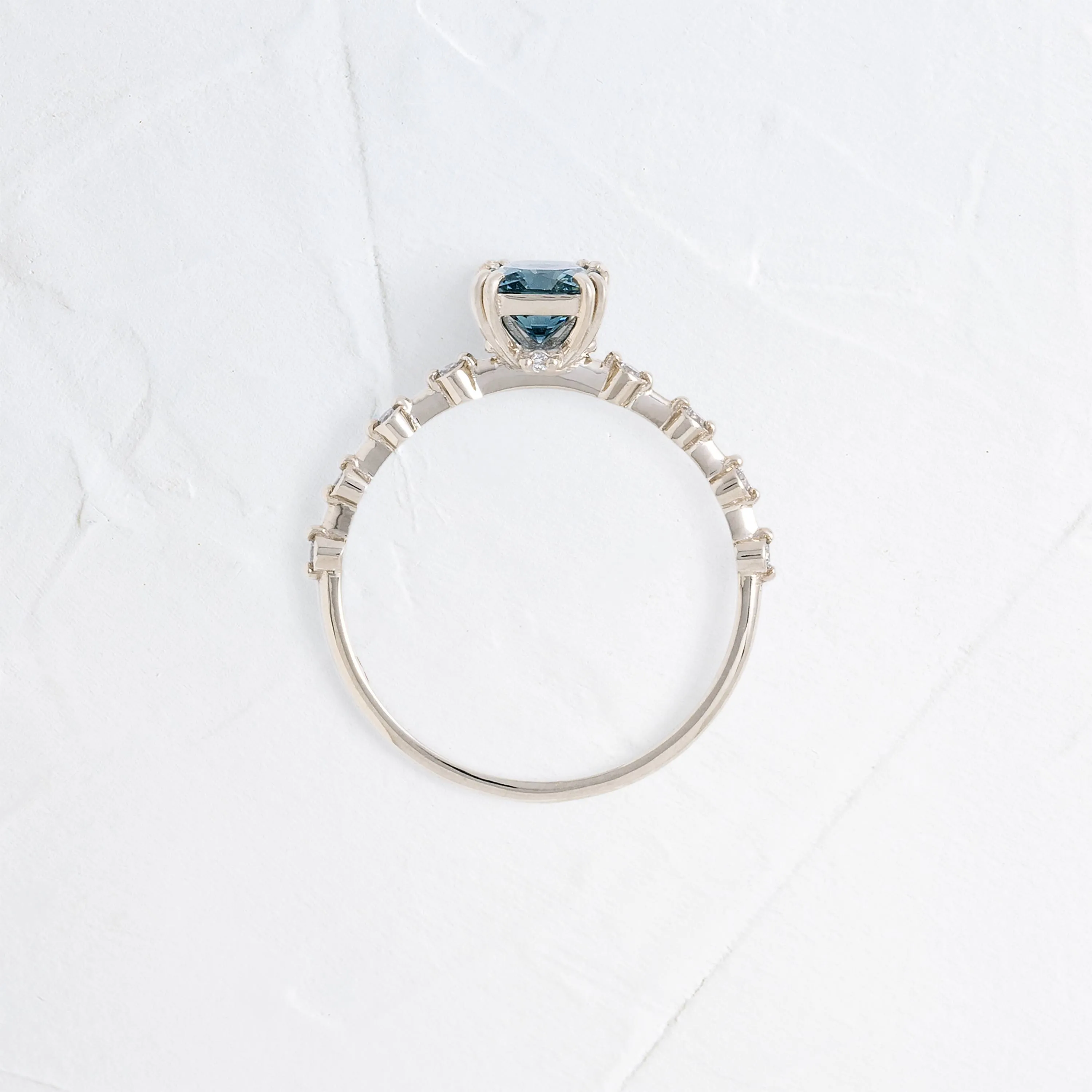 Distance Ring, 1ct. Blue Montana Sapphire