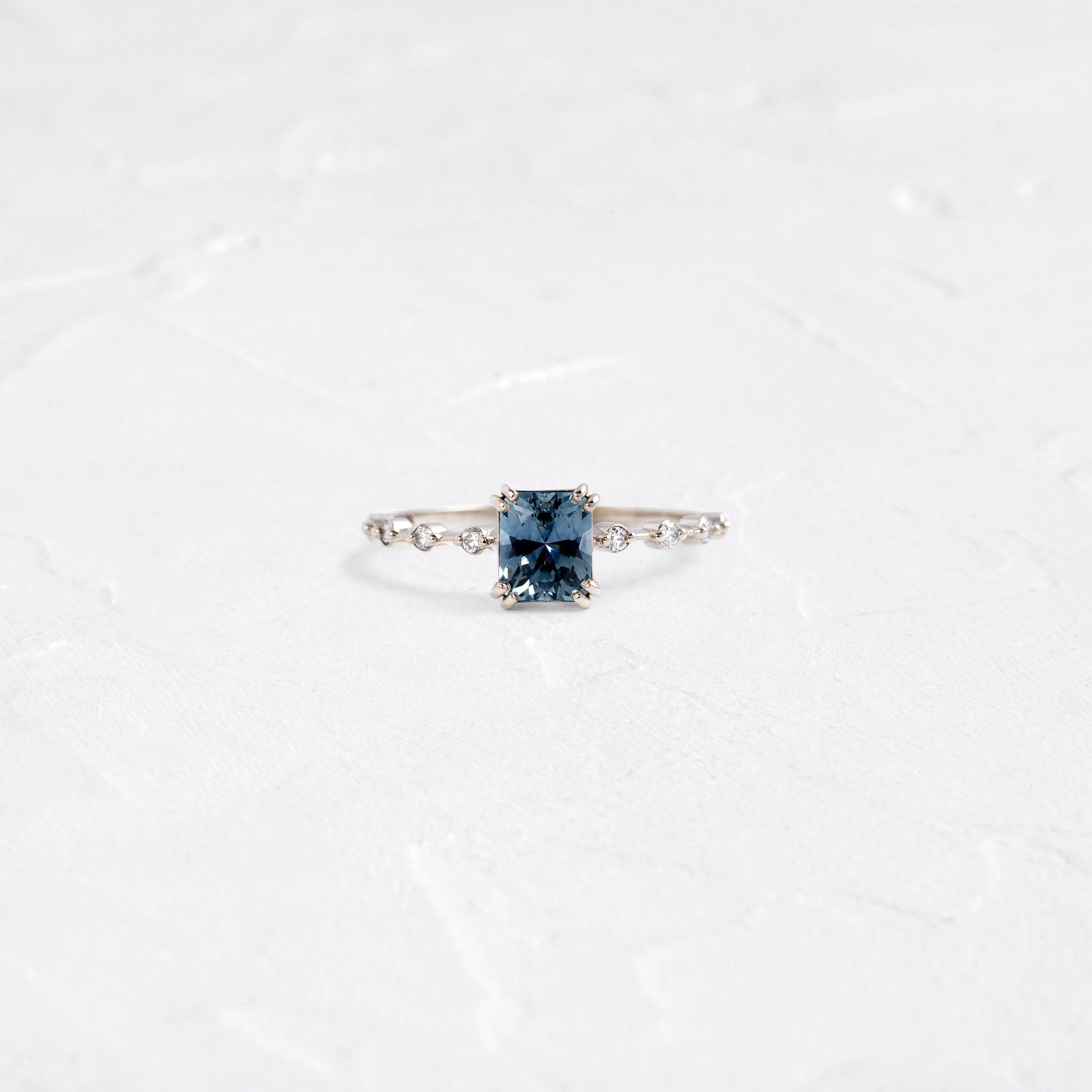Distance Ring, 1ct. Blue Montana Sapphire