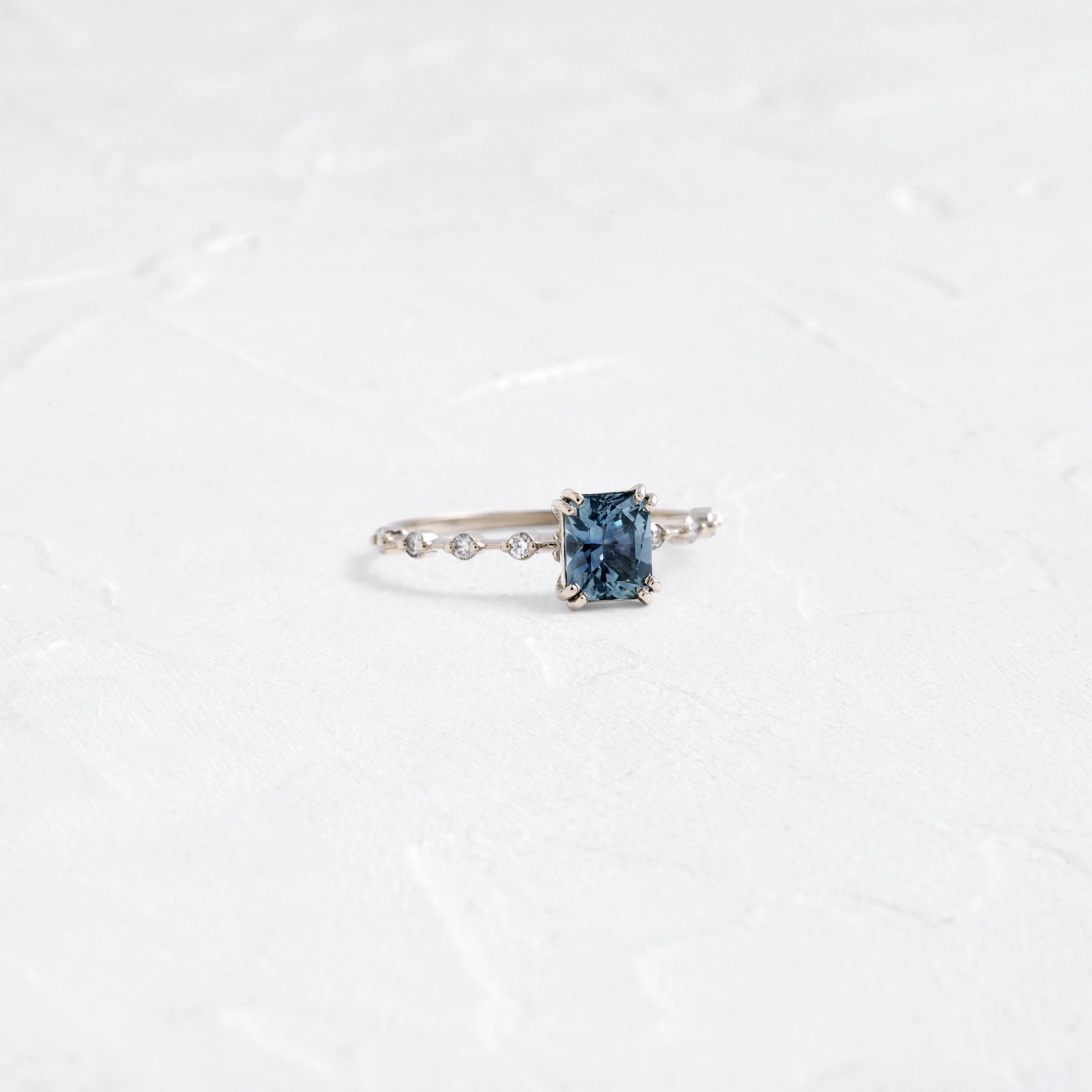 Distance Ring, 1ct. Blue Montana Sapphire