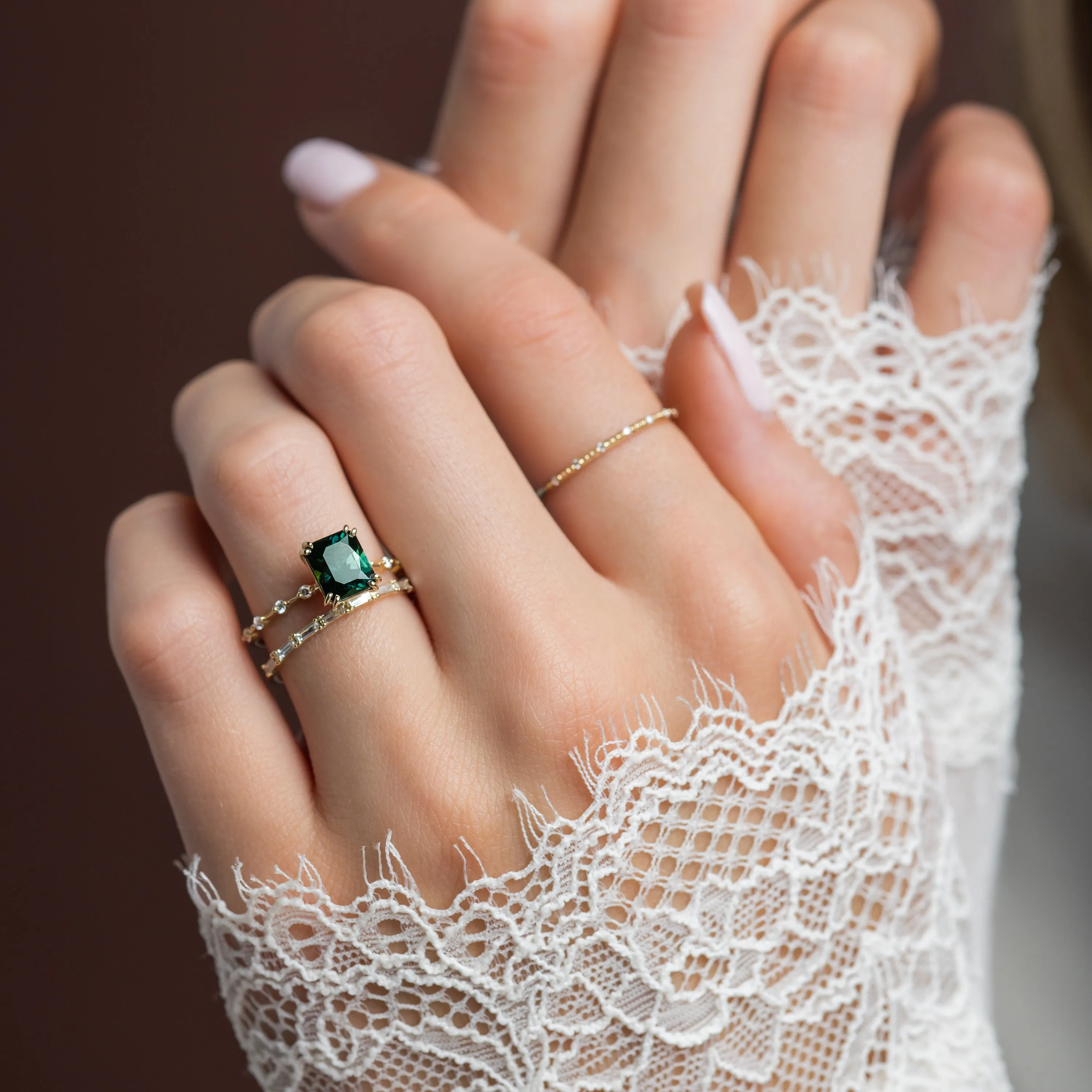 Distance Ring, 2.63ct. Green-Blue Australian Sapphire