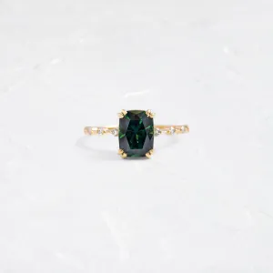 Distance Ring, 2.63ct. Green-Blue Australian Sapphire