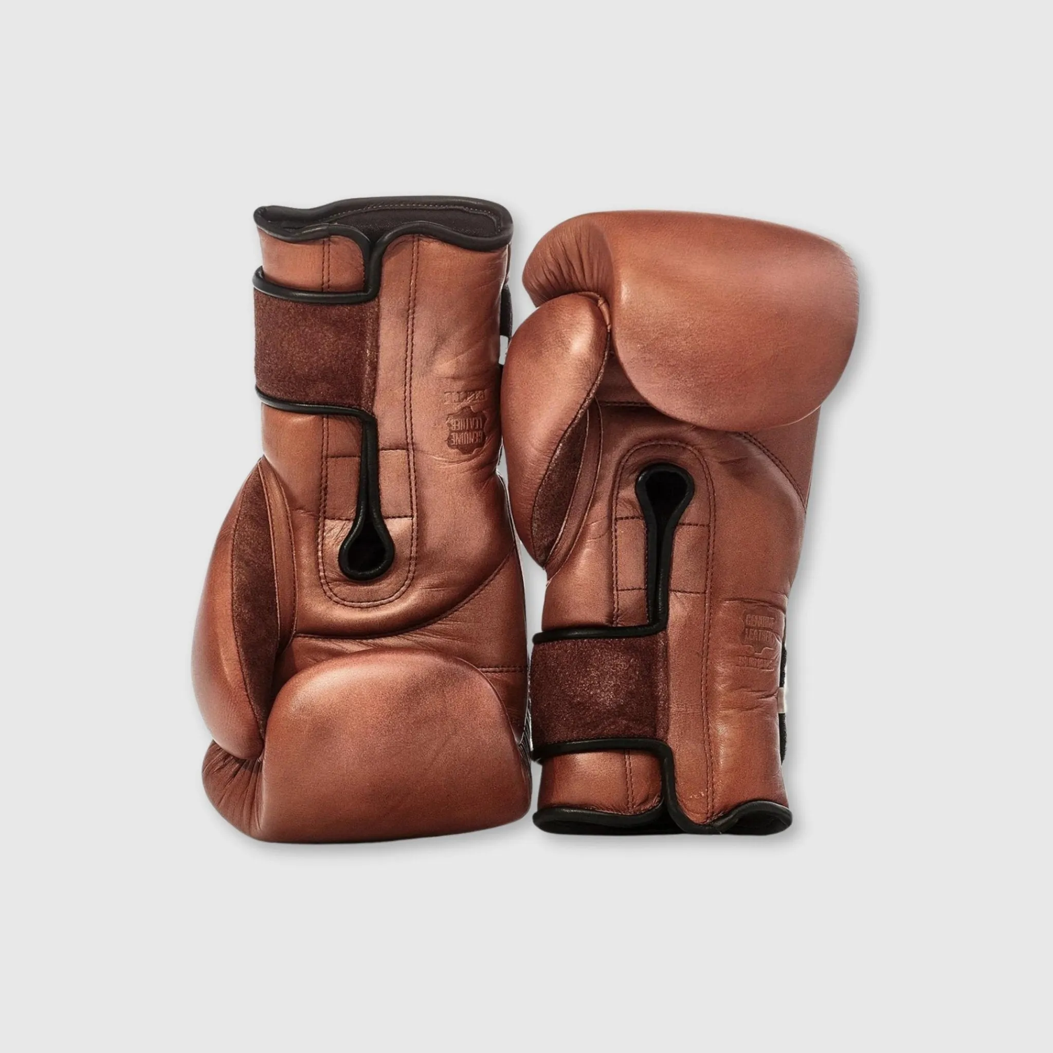 Elite Heritage Brown Leather Boxing Gloves (Strap Up)