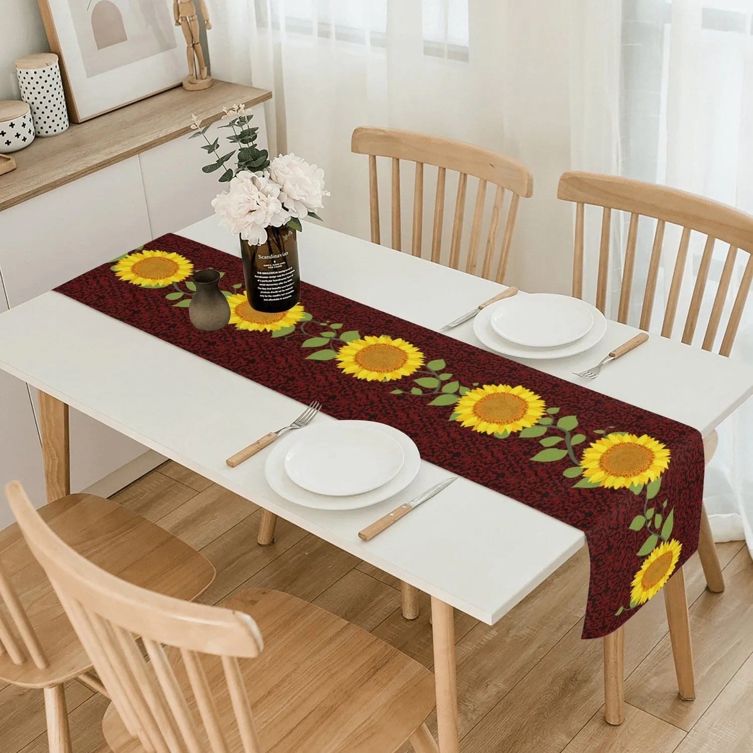 Fall Flowers Custom Designed Table Runner
