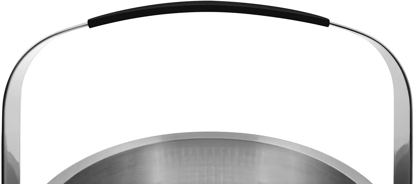 Fortune Candy Insulated Ice Bucket, Double Walled Stainless Steel Ice Bucket with Ice Tongs, Scoop, Lid, and Exclusive Handmade Nylon Holder, 2.8 L (Black)