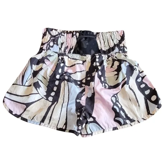 Free People The Way Home Printed Shorts High Waist Butterfly Print Multicolor M