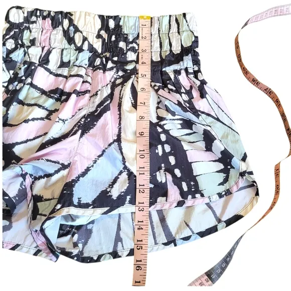Free People The Way Home Printed Shorts High Waist Butterfly Print Multicolor M