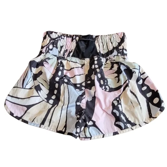 Free People The Way Home Printed Shorts High Waist Butterfly Print Multicolor M