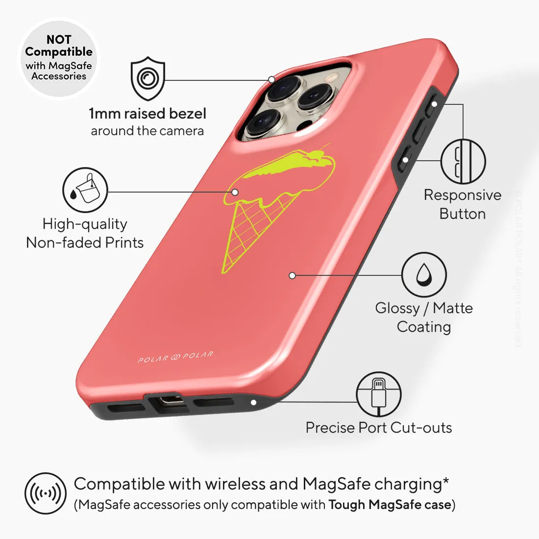 Fujisan Coral Ice Cream - iPhone 15 Pro Max Case