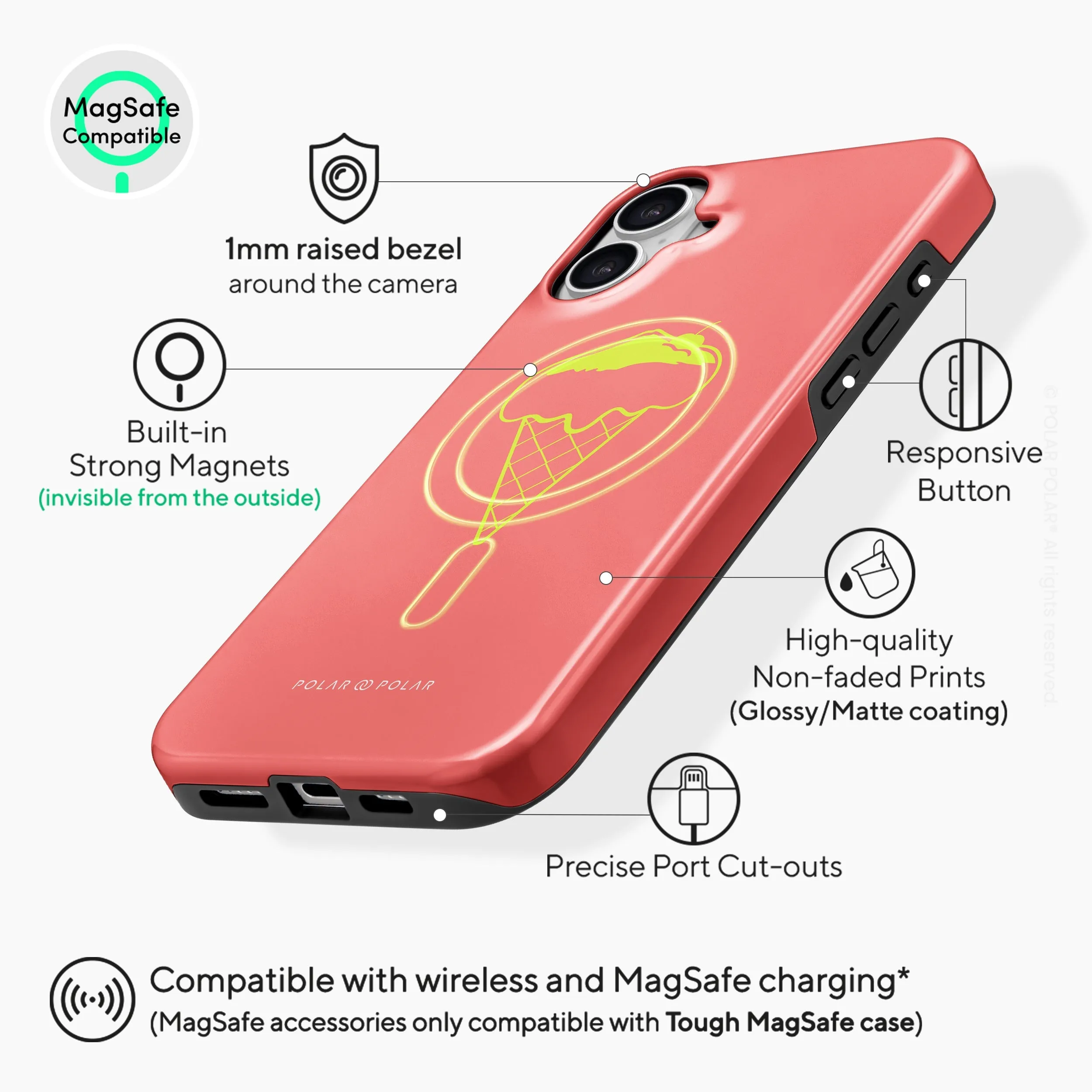 Fujisan Coral Ice Cream - iPhone 16 Plus Case