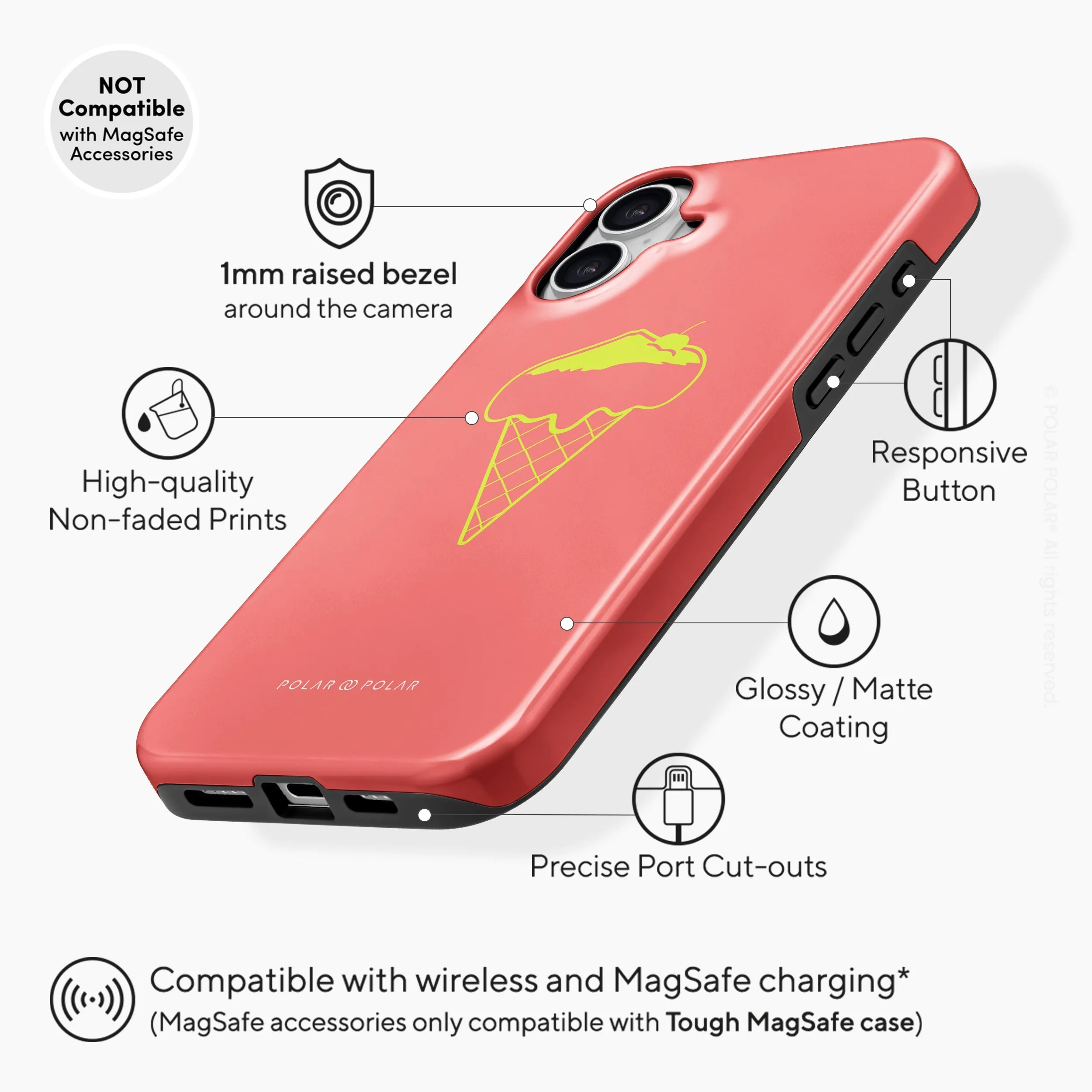 Fujisan Coral Ice Cream - iPhone 16 Plus Case