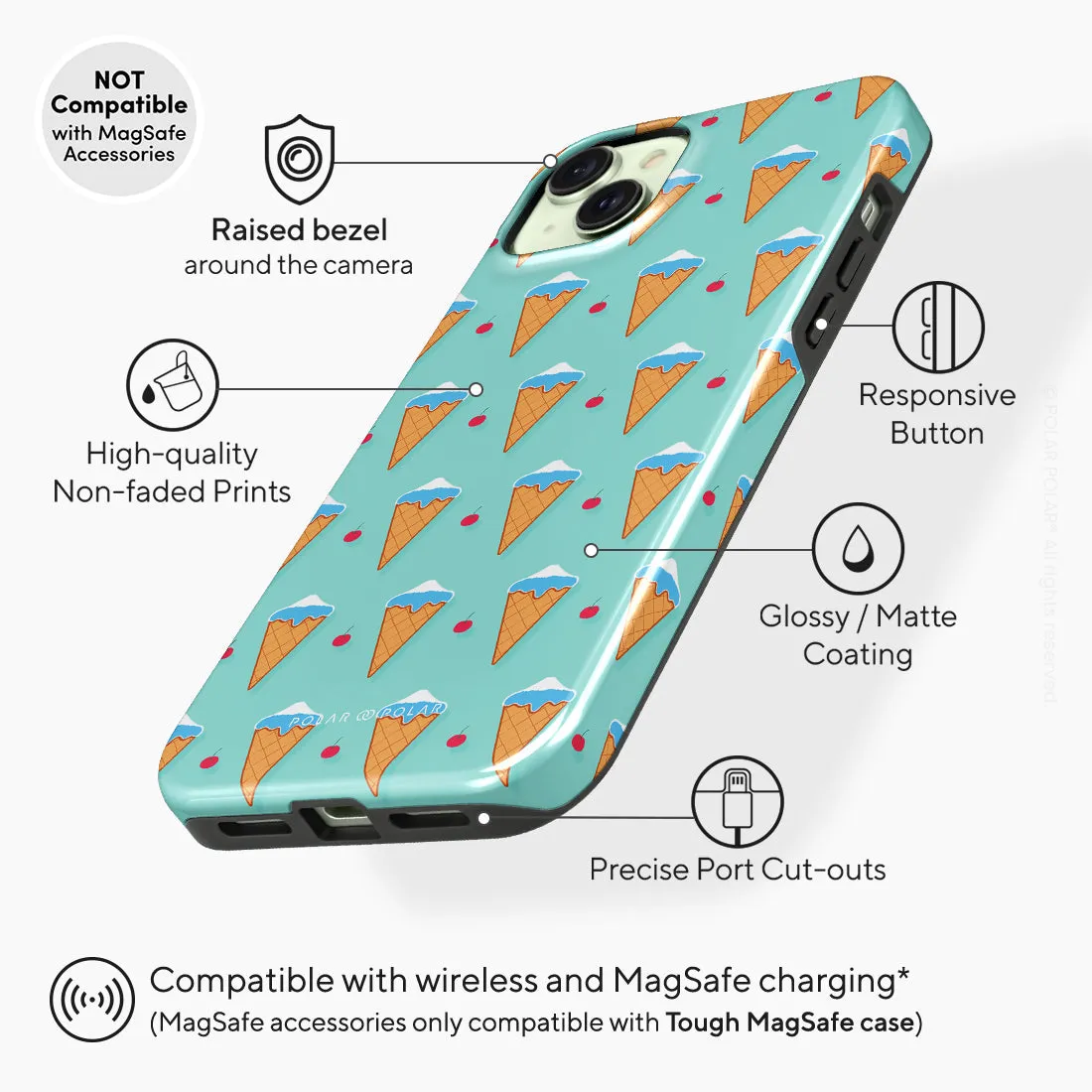 Fujisan Lake Blue Ice Cream - iPhone 15 Plus Case