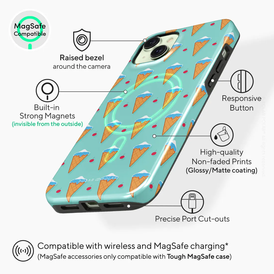 Fujisan Lake Blue Ice Cream - iPhone 15 Plus Case