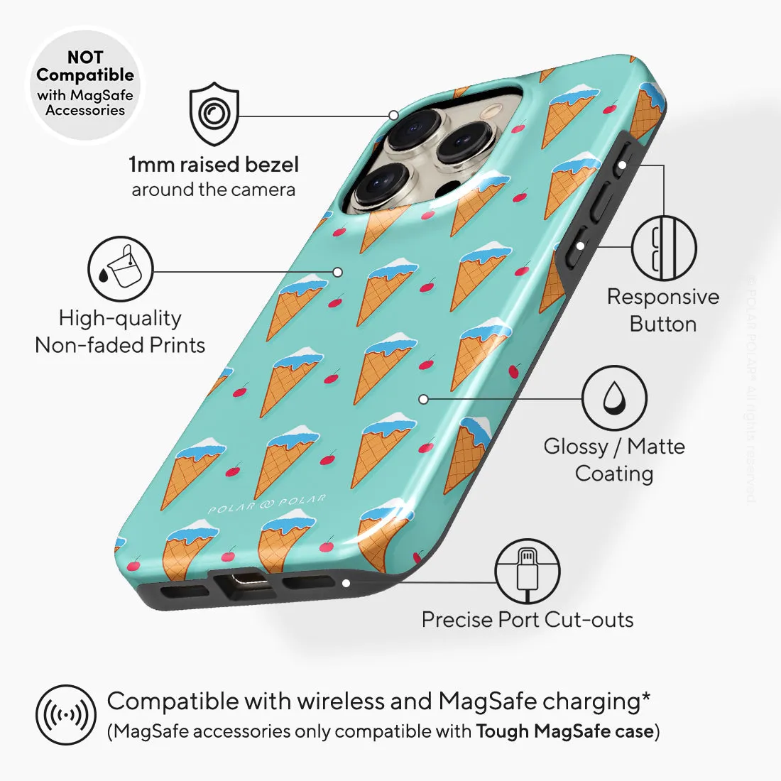 Fujisan Lake Blue Ice Cream - iPhone 15 Pro Case