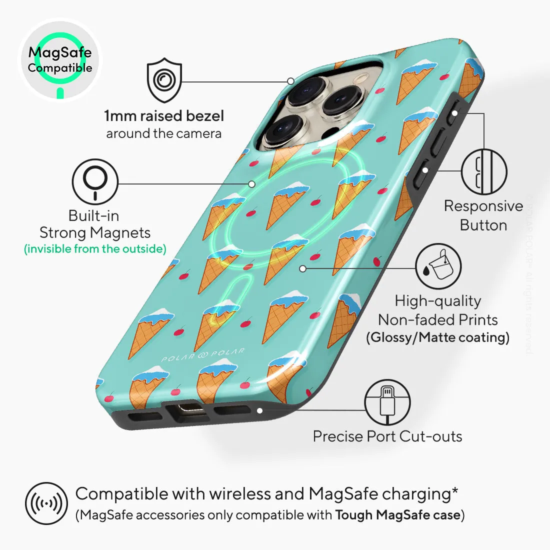 Fujisan Lake Blue Ice Cream - iPhone 15 Pro Case