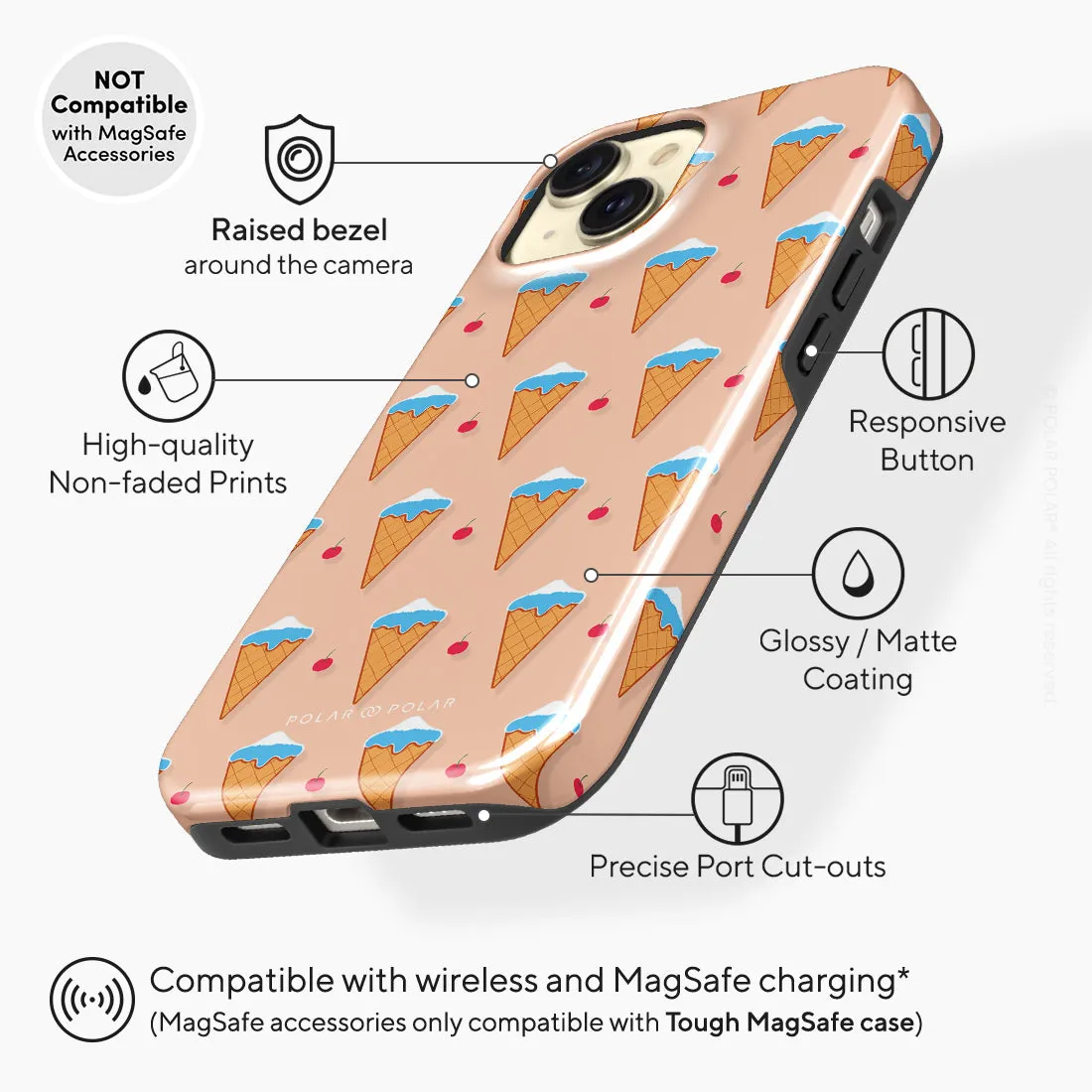 Fujisan Peach Ice Cream - iPhone 15 Case