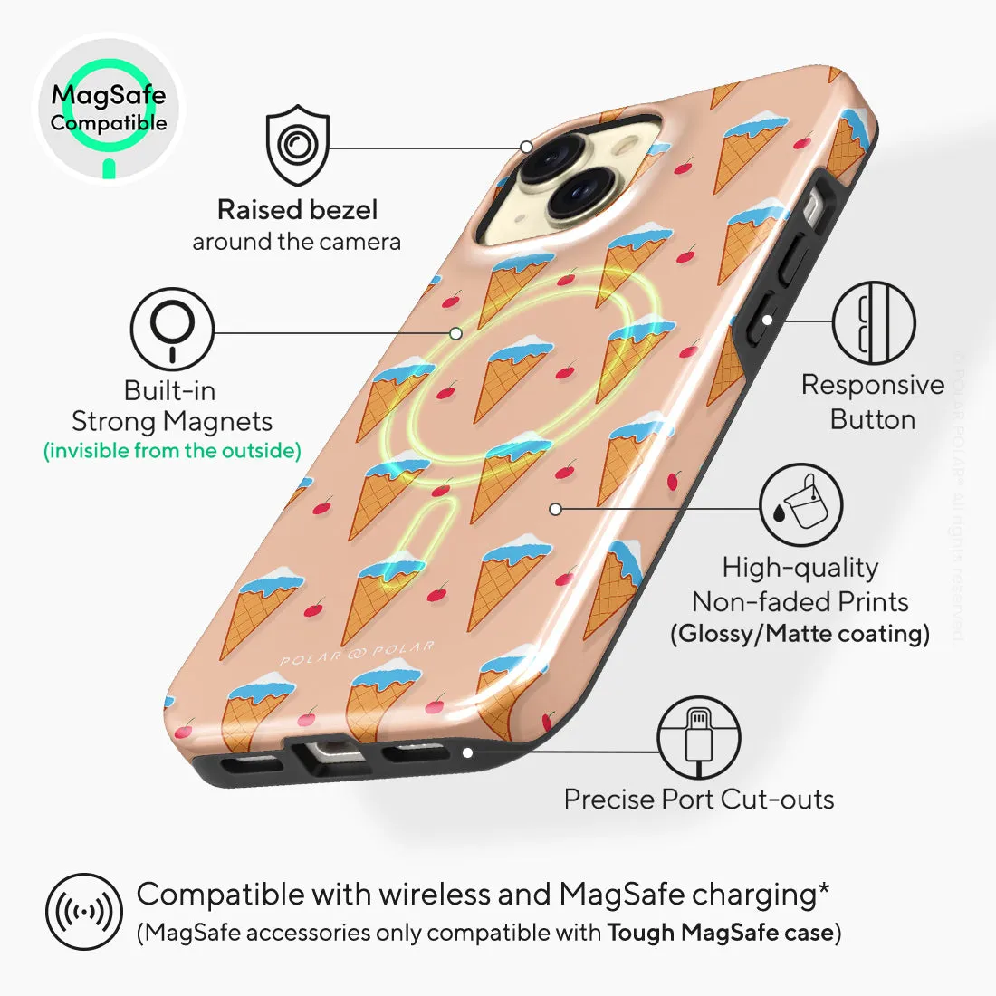 Fujisan Peach Ice Cream - iPhone 15 Case