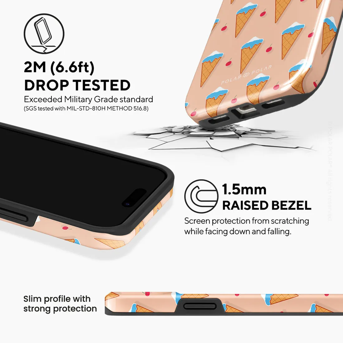 Fujisan Peach Ice Cream - iPhone 15 Case