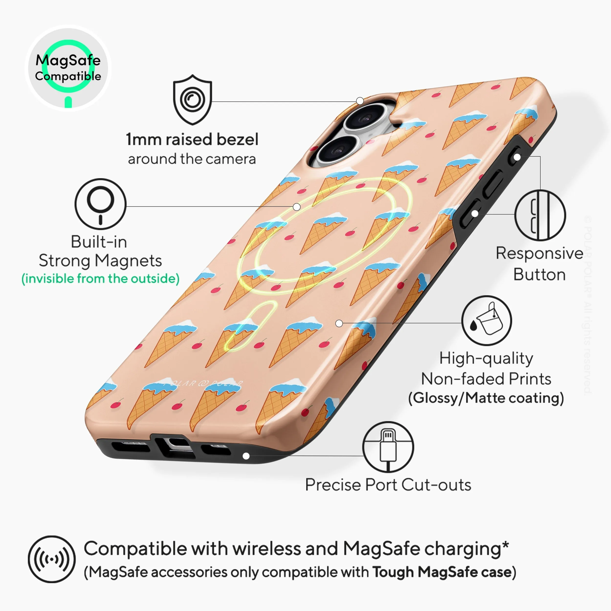 Fujisan Peach Ice Cream - iPhone 16 Case