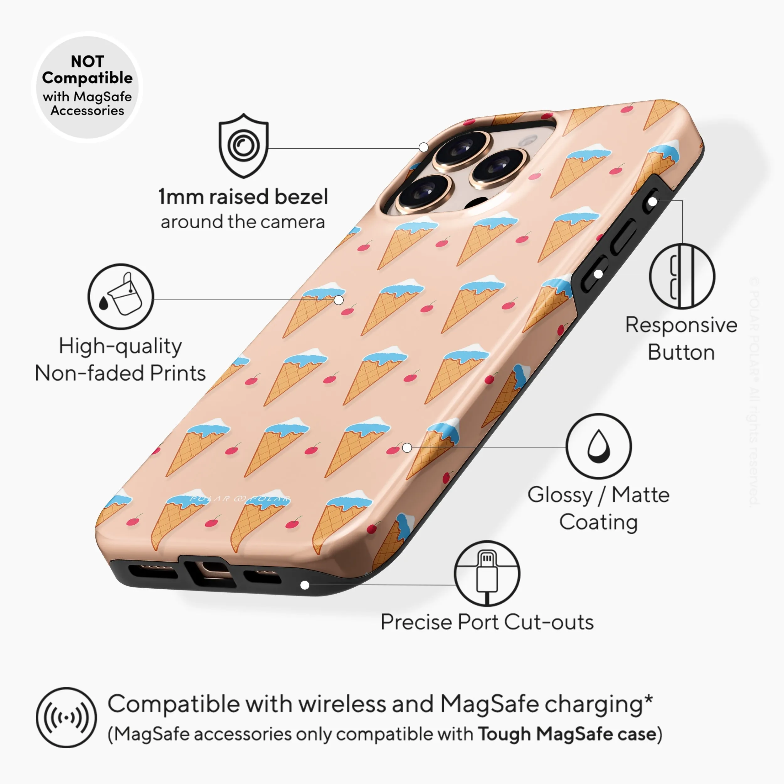 Fujisan Peach Ice Cream - iPhone 16 Pro Case