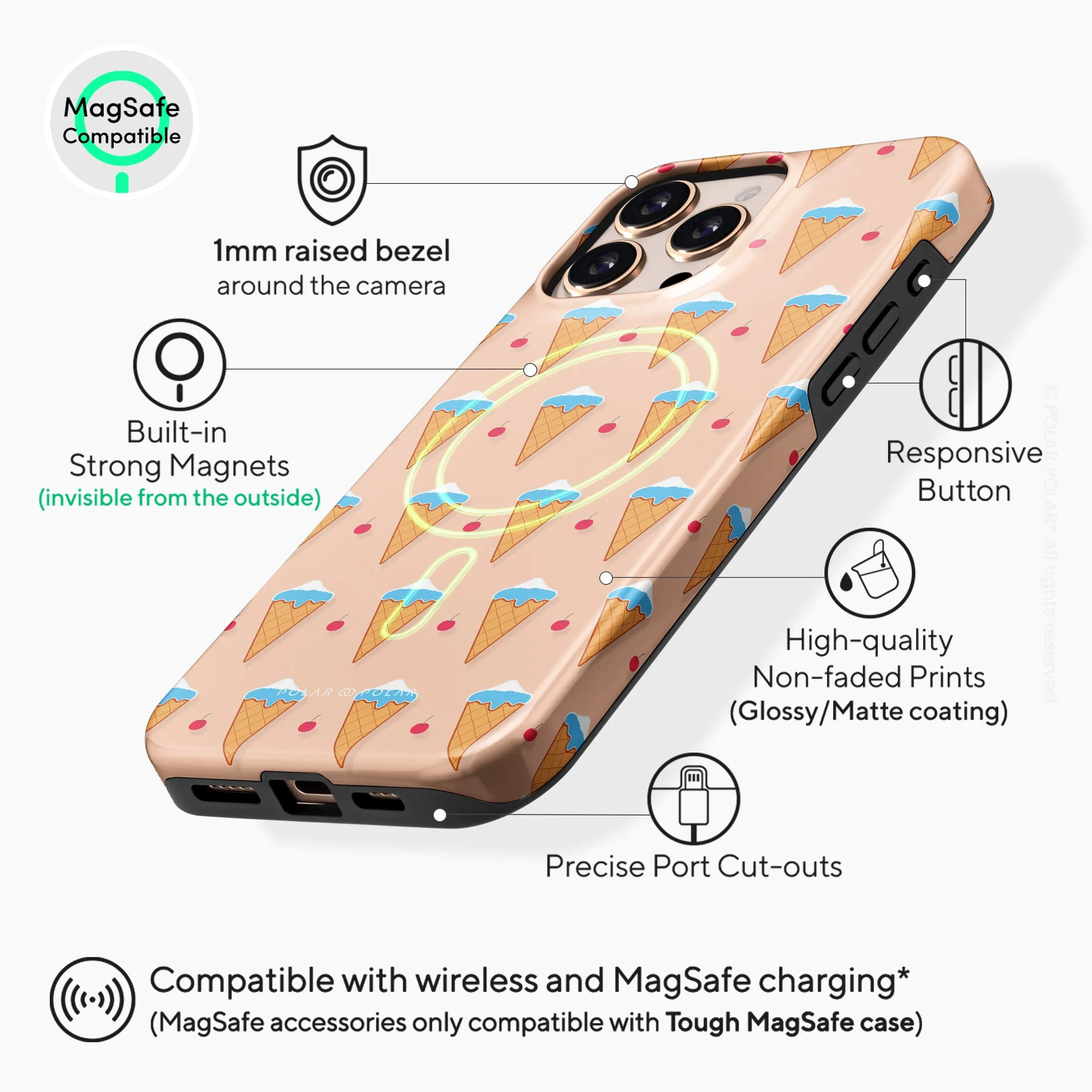 Fujisan Peach Ice Cream - iPhone 16 Pro Case