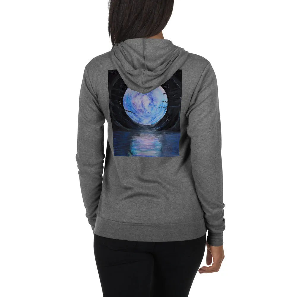 Full Moon Reflection Unisex zip hoodie