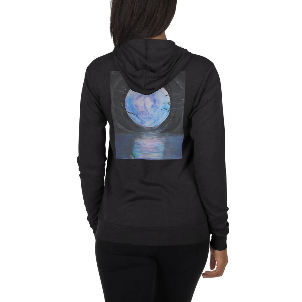 Full Moon Reflection Unisex zip hoodie