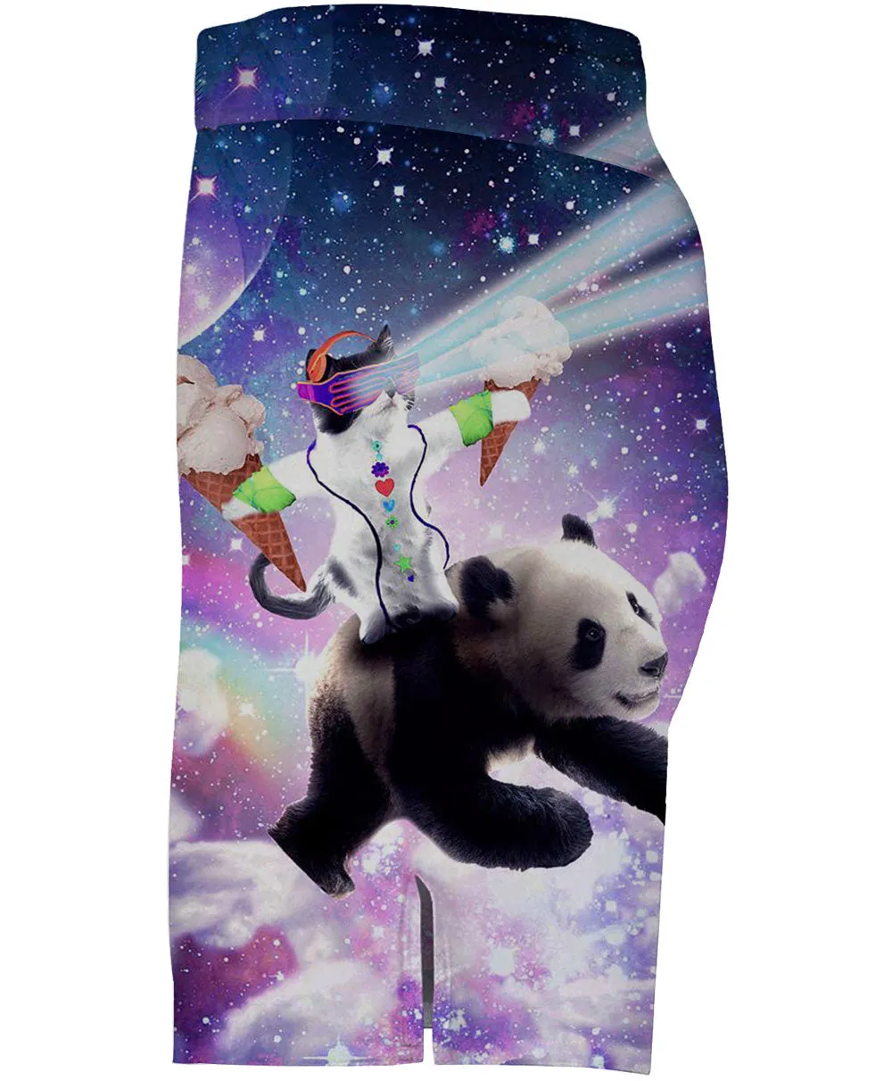Funny Outer Space Cat Llama MMA BJJ Shorts