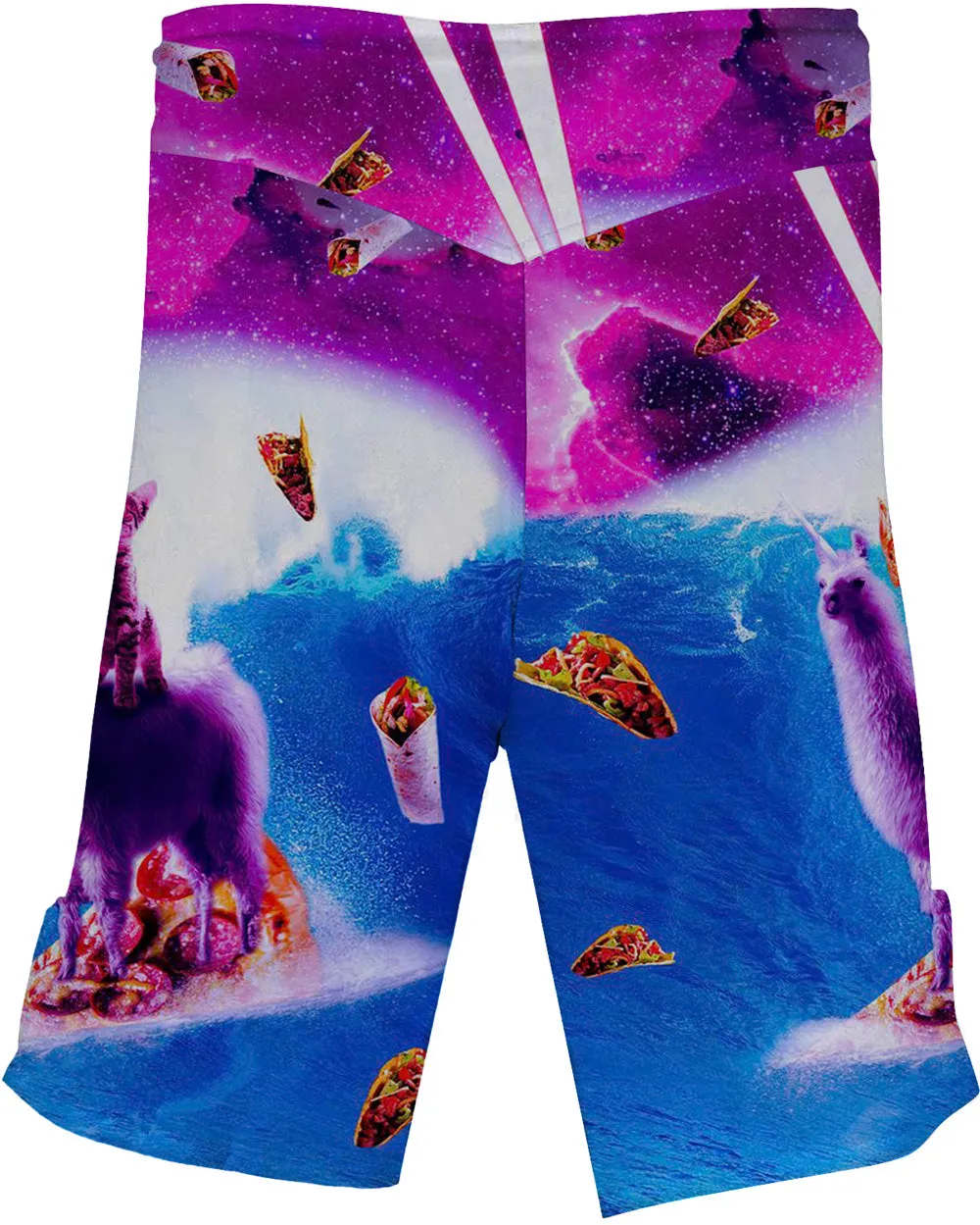 Funny Surfing Cat Pink Sky Kick Boxing Trunks MMA Shorts