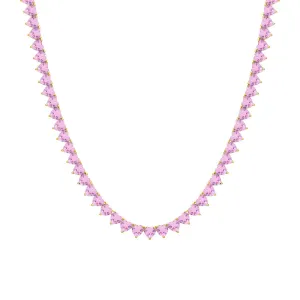 Gemstone Heart Tennis Necklace