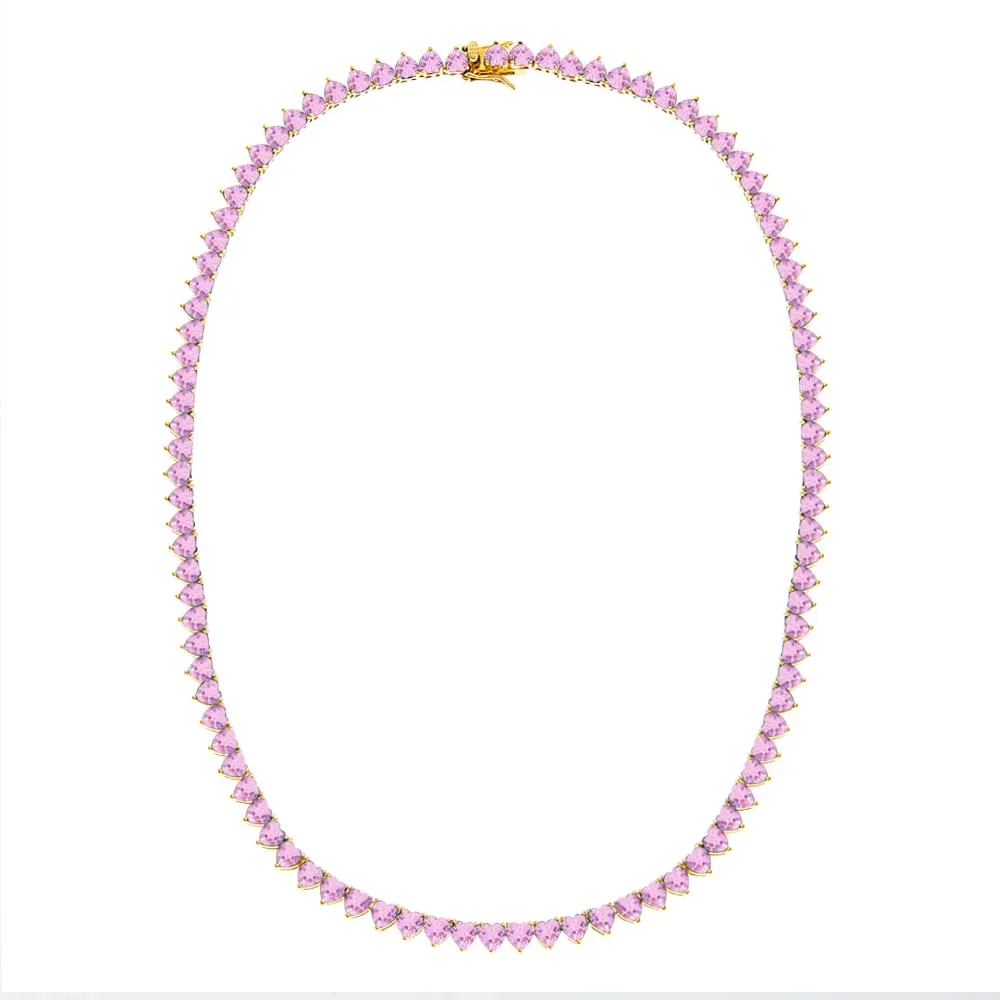 Gemstone Heart Tennis Necklace