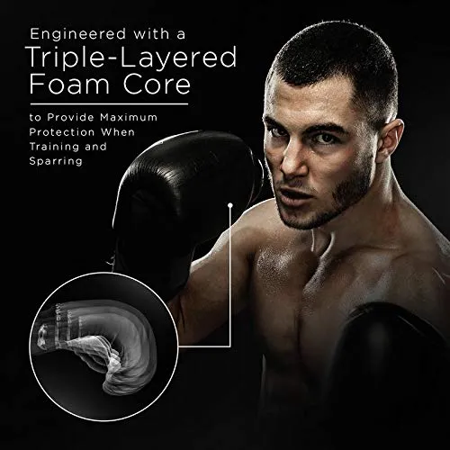 Genuine Leather Boxing Gloves Black 12 Oz. Pro Impact 80 Value