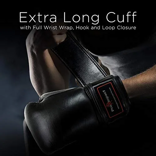 Genuine Leather Boxing Gloves Black 12 Oz. Pro Impact 80 Value
