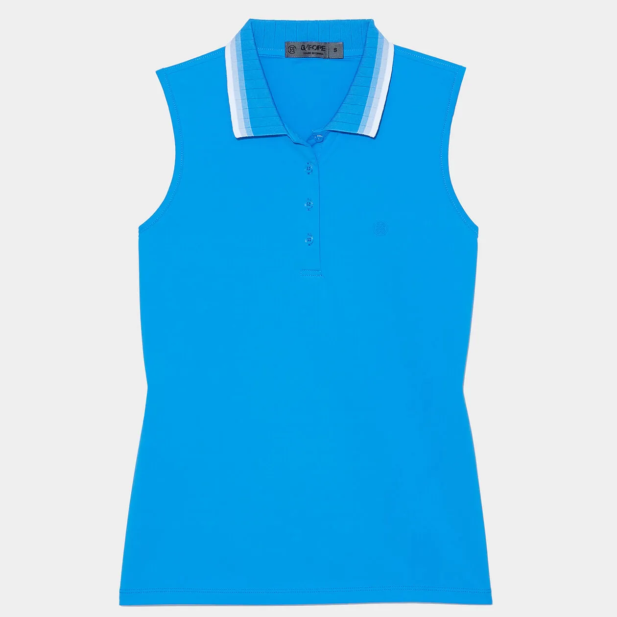 G/Fore Womens Pleated Collar Tech Nylon Sleeveless Polo - CERULEAN