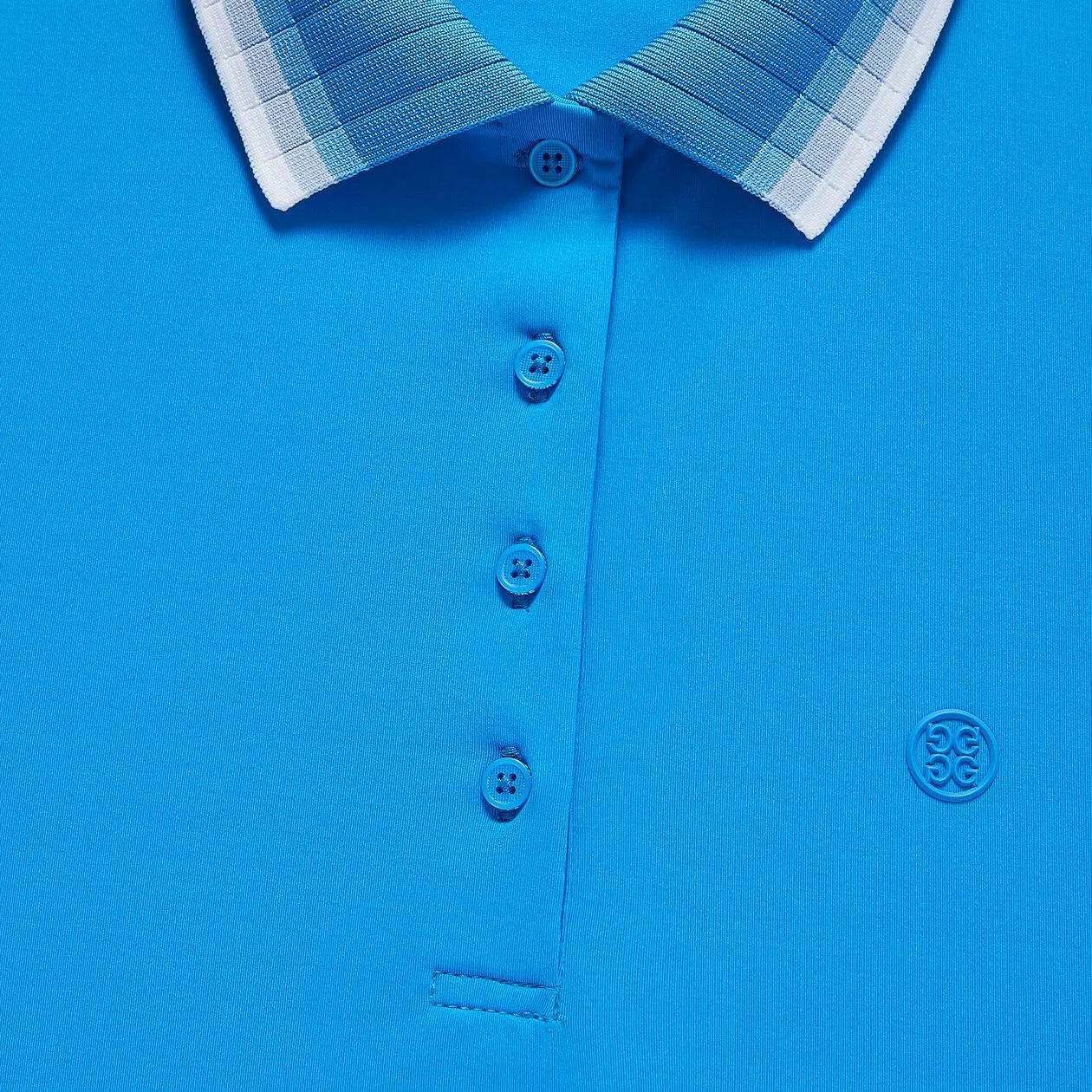 G/Fore Womens Pleated Collar Tech Nylon Sleeveless Polo - CERULEAN