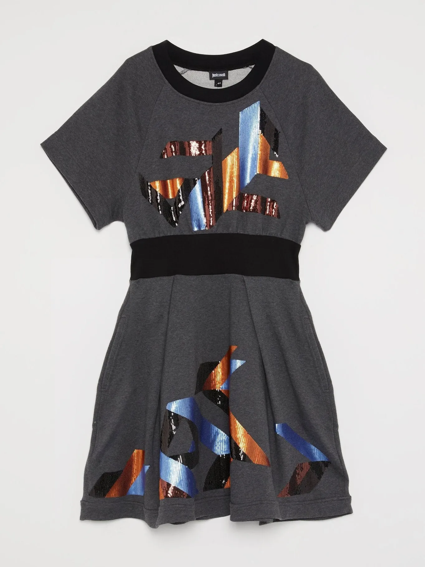 Grey Sequin Detail Mini Dress