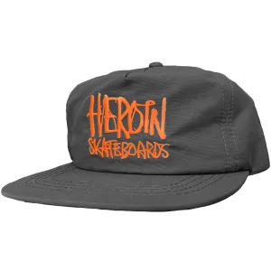 Heroin - Script Nylon Snapback Black/Orange