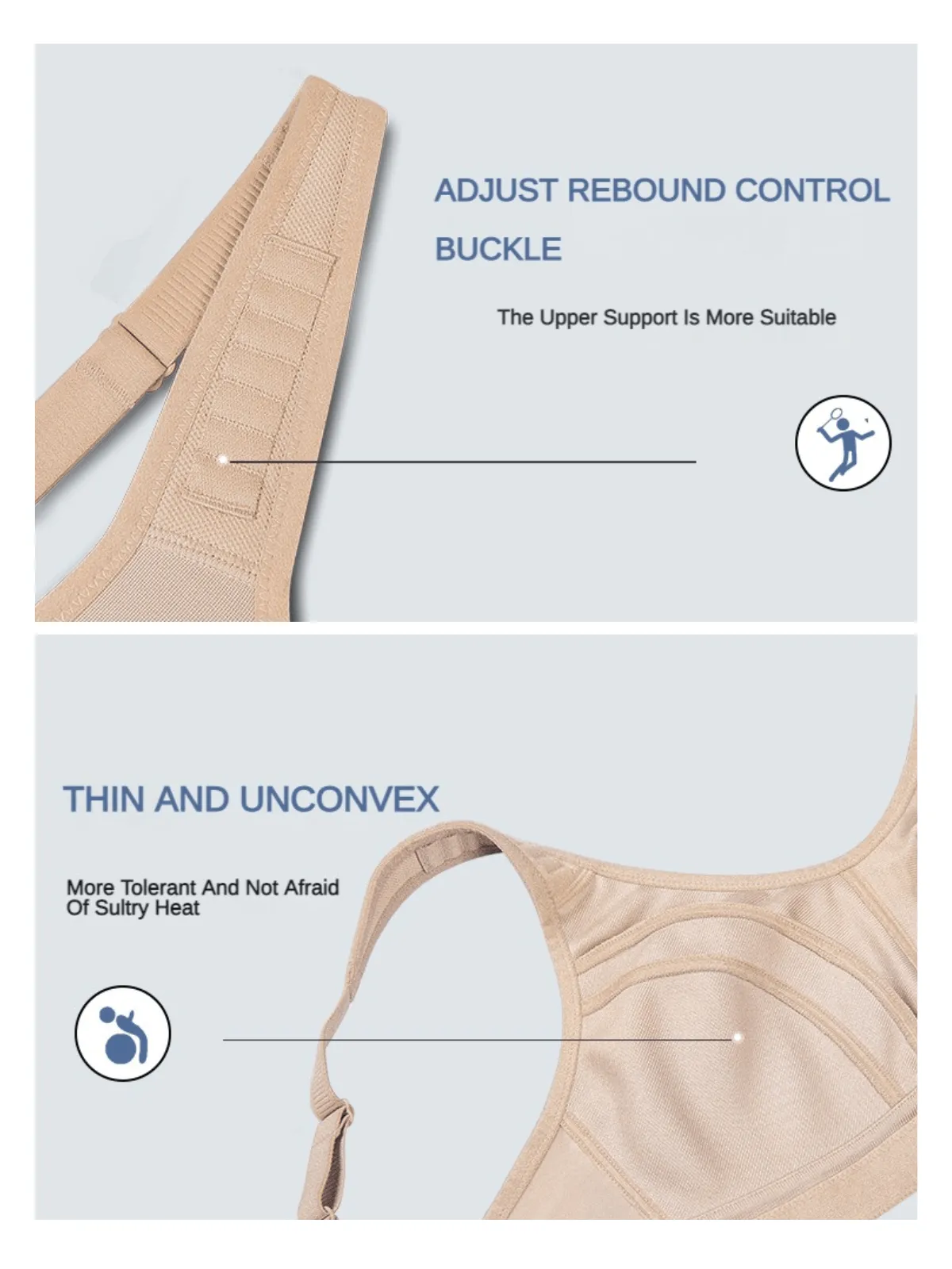 High Impact Bounce Adjustable Workout Bra Nude