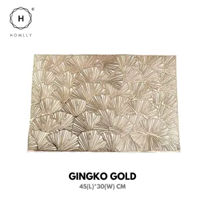 Homlly Keii Gold Hollow Out Rectangular Round Non Slip Table Place Mat