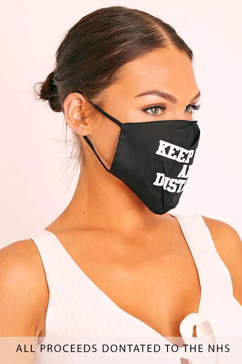Keep Calm And Distance Slogan Face Mask - Carole