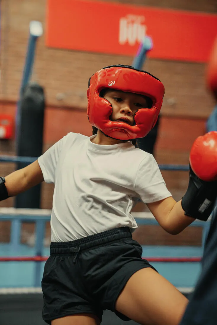 Kids' Boxing Full Face Headguard - Red