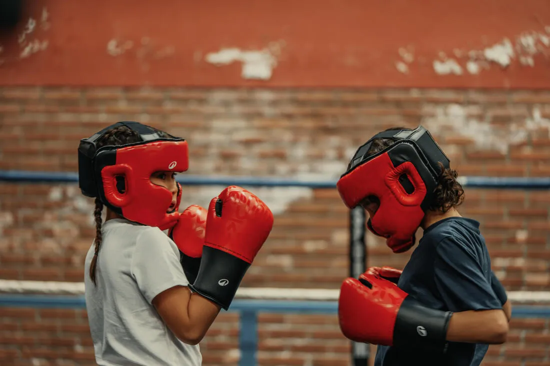 Kids' Boxing Full Face Headguard - Red