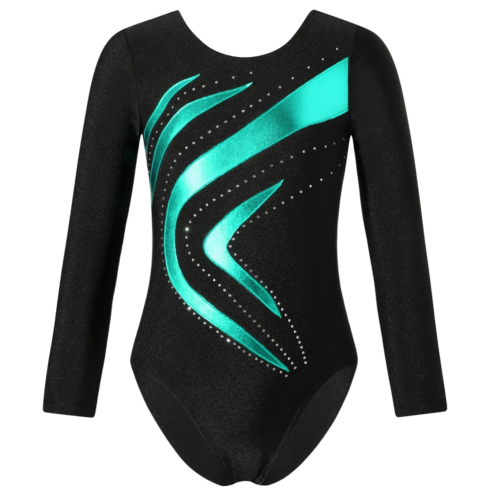 Kids Girls Long Sleeve Ballet Dance Leotard: Printed Jersey Bodysuit for Skating and Stage Performances